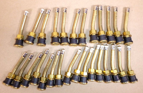 28 Pcs. TR570 - 13, 3 - 1/8" Brass Clamp - in Tubeless Tire Truck Valve Stem 13° Bend - Royal Equipment DILL