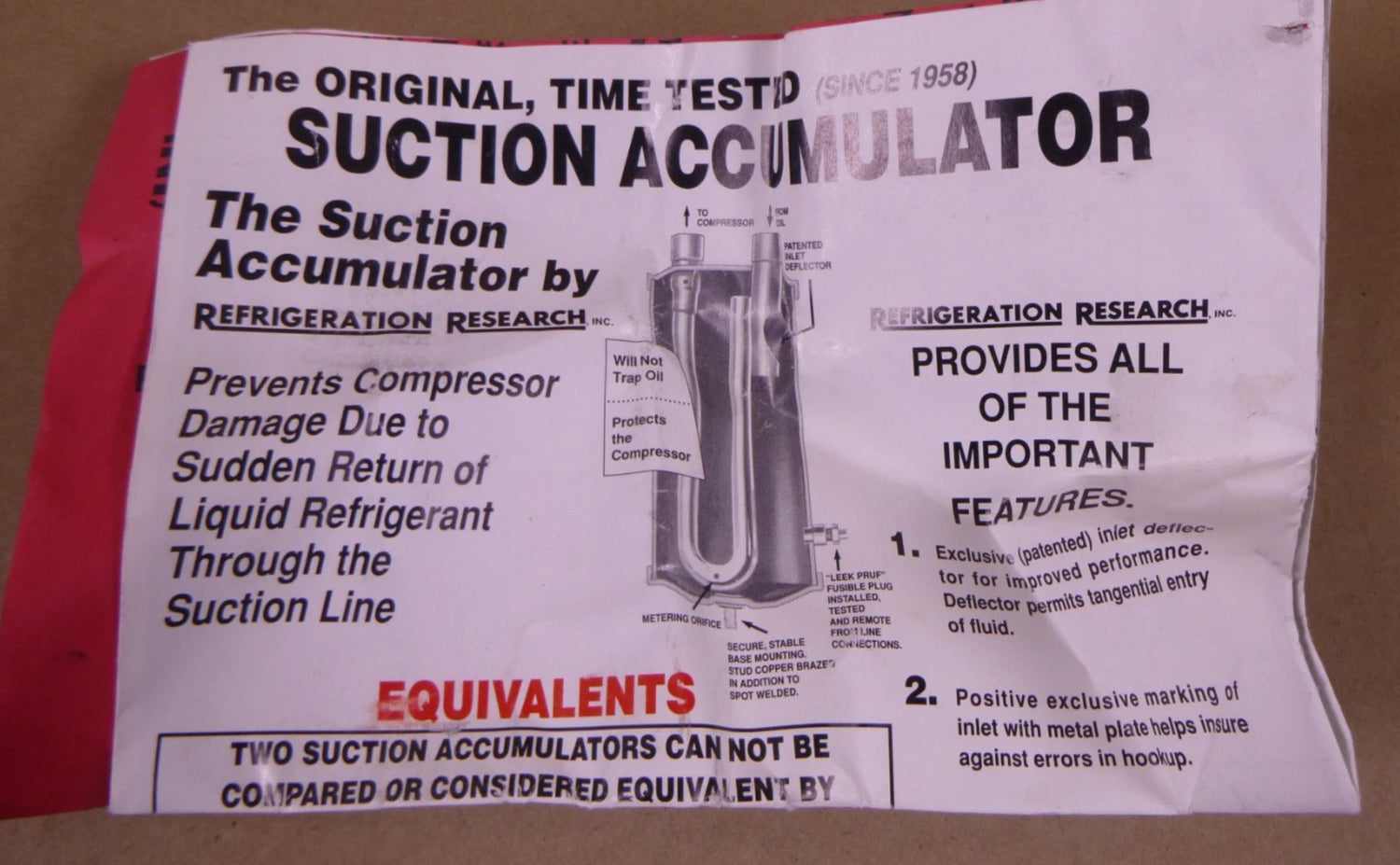 Refrigeration Research 6" X 24.8", 1-3/8" Line Vertical Suction Accumulator 3743 | Industrial MRO Replacement Parts, Manufacturing Machine Parts &amp; Components, Heavy Equipment Parts Supplier