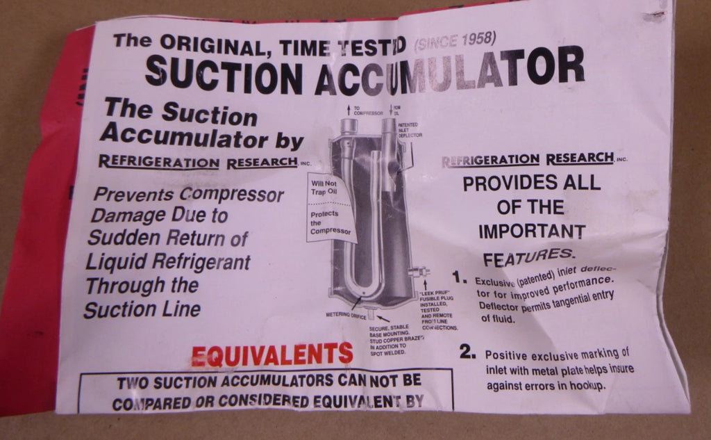 Refrigeration Research 6" X 24.8", 1-3/8" Line Vertical Suction Accumulator 3743 | Industrial MRO Replacement Parts, Manufacturing Machine Parts & Components, Heavy Equipment Parts Supplier