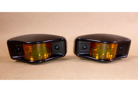 2x Aurora HMMWV M998 FMTV LMTV M1101 M1102 Cast Aluminum LED Side Marker Light 12/24V Black Amber USA - Royal Equipment AURORALight Bulbs & LEDs