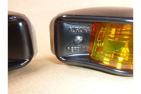 2x Aurora HMMWV M998 FMTV LMTV M1101 M1102 Cast Aluminum LED Side Marker Light 12/24V Black Amber USA - Royal Equipment AURORALight Bulbs & LEDs