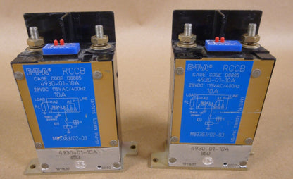 2x E-T-A 4930-01-10A Remote Control Circuit Breaker RCCB M83383/02-03 10A 400Hz | Electrical MRO Replacement Parts &amp; Components and Commercial Electrical Supplies Company