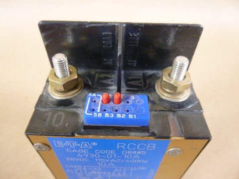 2x E - T - A 4930 - 01 - 10A Remote Control Circuit Breaker RCCB M83383/02 - 03 10A 400Hz - Royal Equipment E - T - A