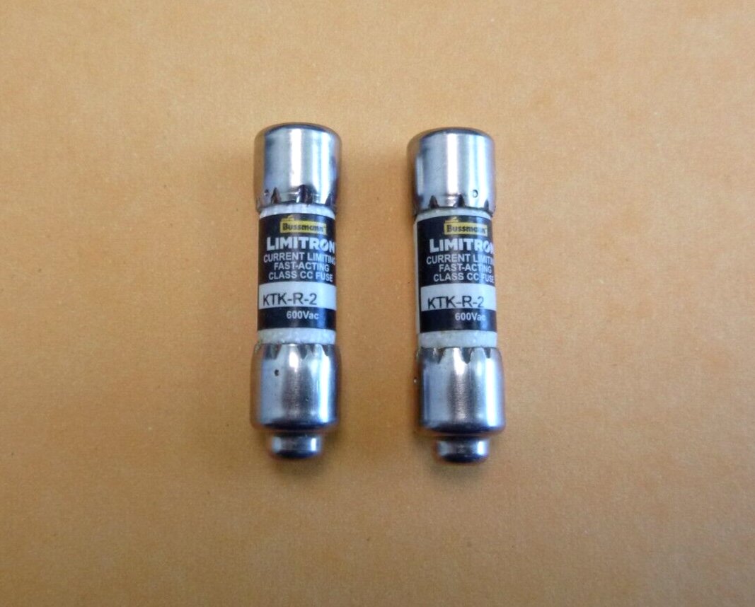 2x Eaton Bussmann KTK-R-2 Fast Acting Midget Fuse 2 Amp 600 Volt | Industrial MRO Replacement Parts, Manufacturing Machine Parts &amp; Components, Heavy Equipment Parts Supplier