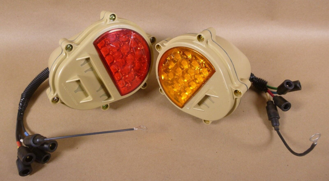 Humvee M998 FMTV M939 Tan LED Front &amp; Tail Light Interlog 12422958 12422957 | Genuine M35 Military Truck Parts and M939 Cargo Truck Surplus Parts
