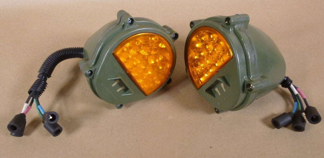 (2x) HUMVEE M998 FMTV Military Front Composite LED Amber Stop Light 12422957 *DAMAGE* | Genuine FMTV Replacement Parts, LMTV Parts For Sale and Military Surplus Medium Tactical Vehicle Parts &amp; Components