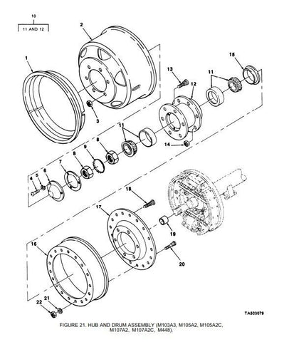 2x M103 M105 M107 M448 Trailer Wheel Hub , 8719915 , 2530 - 00 - 677 - 0202 - Royal Equipment TACOM