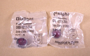 2x RED DOME PANEL LIGHT LENS , DIALIGHT 080 - 1211 - 303, 1.15" Diameter - Royal Equipment Dialight