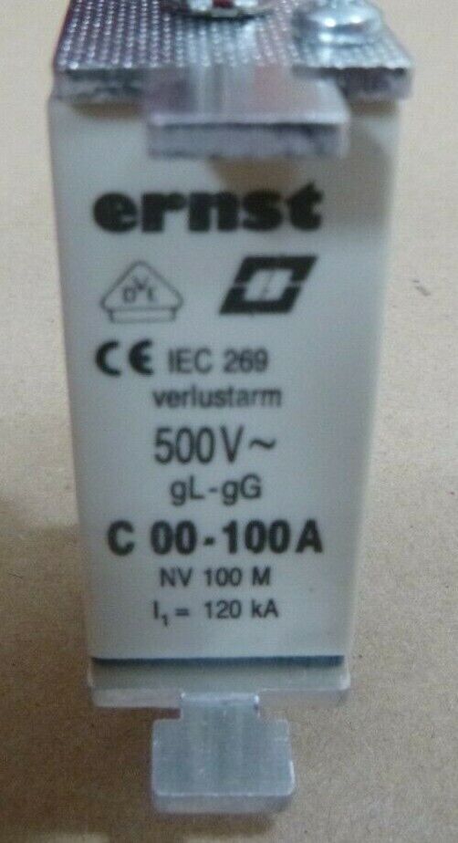 (3 PACK) ERNST IEC 269 FUSE LINK 500V 100A gL-gG CABLE &amp; LINE PROTECTION NOS | Electrical MRO Replacement Parts &amp; Components and Commercial Electrical Supplies Company