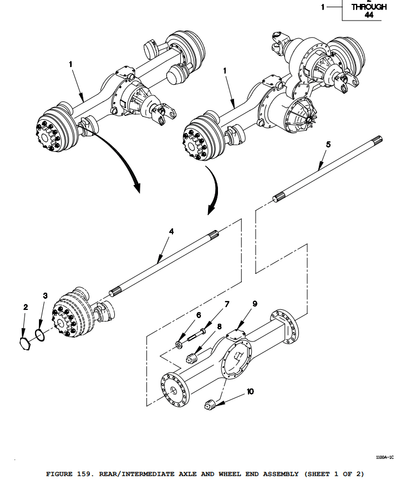 3202 - Y - 9931 REAR INTERMEDIATE AXLE M1083 5TON MTV FMTV MRAP , 3040 - 01 - 392 - 3874 - Royal Equipment USGI