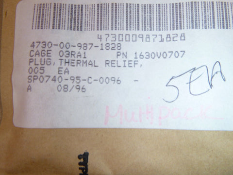 34x USGI Goodrich Thermal Relief Plug Aircraft 49 - 139, 1630V0707, 4730 - 00 - 987 - 1828 - Royal Equipment GOODRICH CORP