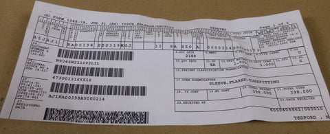 398x West Coast Industries CBS - 6 - 2 - N - 12F Aviation Flared Sleeve 4730 - 01 - 316 - 5516 - Royal Equipment WEST COAST INDUSTRIES