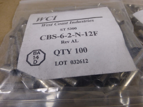 398x West Coast Industries CBS - 6 - 2 - N - 12F Aviation Flared Sleeve 4730 - 01 - 316 - 5516 - Royal Equipment WEST COAST INDUSTRIES