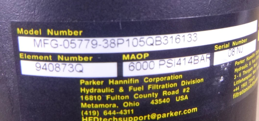 Parker 38P Series High Pressure Fluid Filter 6000 Psi 414 Bar - 1-1/4" NPT Ports | Industrial MRO Replacement Parts, Manufacturing Machine Parts &amp; Components, Heavy Equipment Parts Supplier