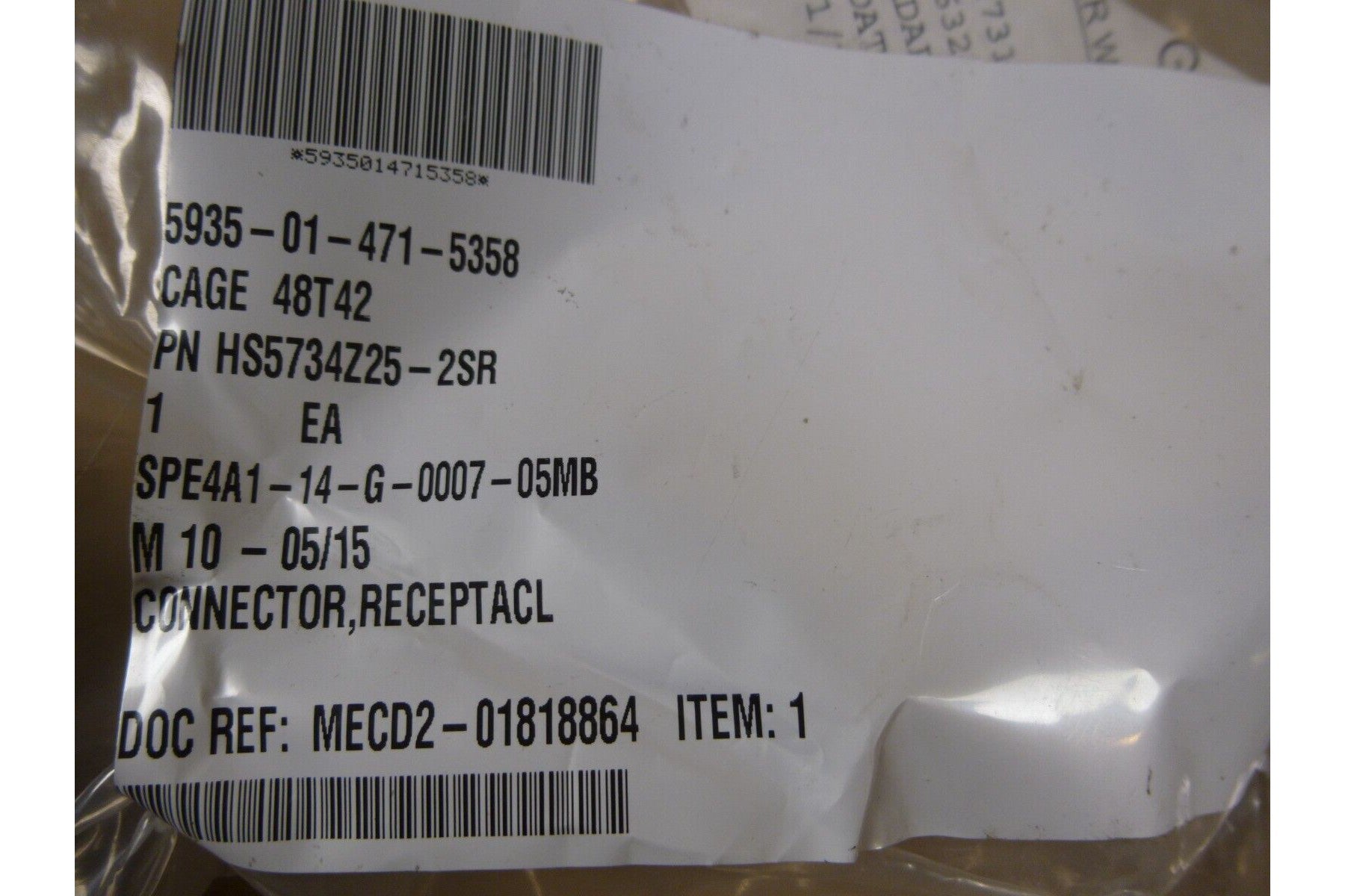 3x Glenair 367-099NF25-4 Receptacle Connector HS5734Z25-2SR , 5935-01-471-5358 | Electrical MRO Replacement Parts &amp; Components and Commercial Electrical Supplies Company