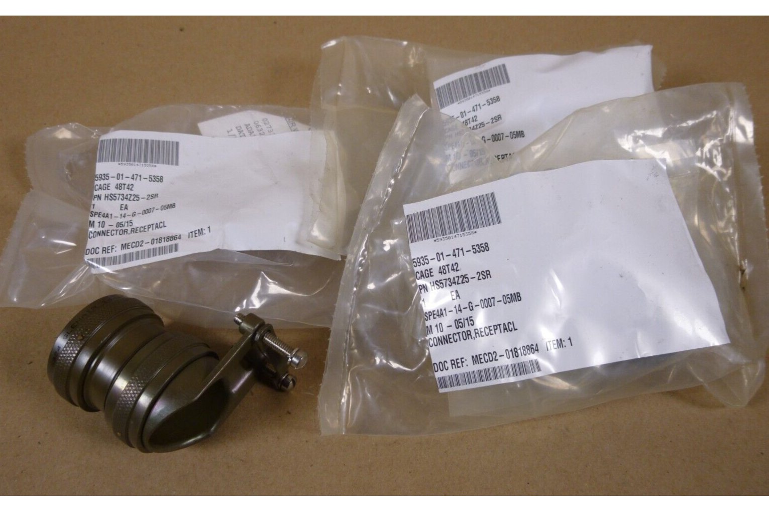 3x Glenair 367-099NF25-4 Receptacle Connector HS5734Z25-2SR , 5935-01-471-5358 | Electrical MRO Replacement Parts &amp; Components and Commercial Electrical Supplies Company