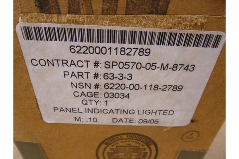 (3x) Penn Keystone 63 - 3 - 3 Light Indicating Panel EA - 6B Aircraft 6220 - 00 - 118 - 2789 - Royal Equipment Royal Equipment