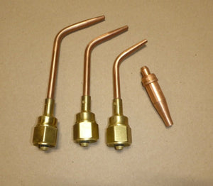 (4 Pc Lot) New Victor Torch Tips 00 - W, 1 - W, 2 - W & Acetylene Cutting Tip 3 - 1 - 101 - Royal Equipment VICTOR