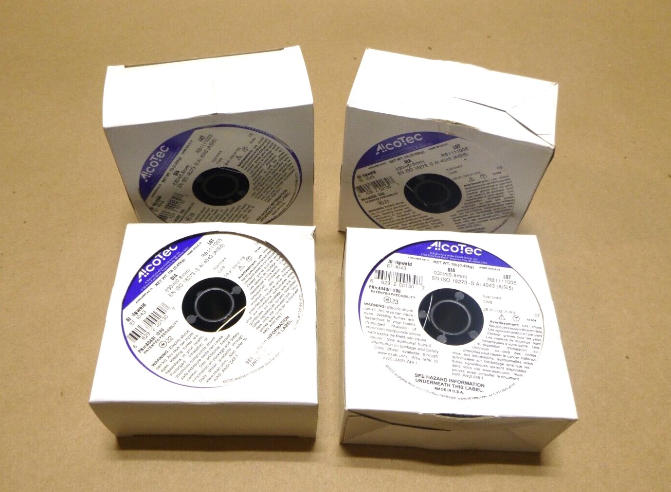 4x ALCOTEC MIG Welding Wire, Aluminum, ER4043, 0.030 in 1LB Spool | Industrial MRO Replacement Parts, Manufacturing Machine Parts &amp; Components, Heavy Equipment Parts Supplier