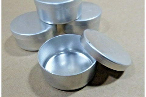 4x Dual Mfg Aluminum Dish W/ Cover, 2" (50mm) dia, 7/8" (22mm) depth, 45mL Cap - Royal Equipment Royal Equipment