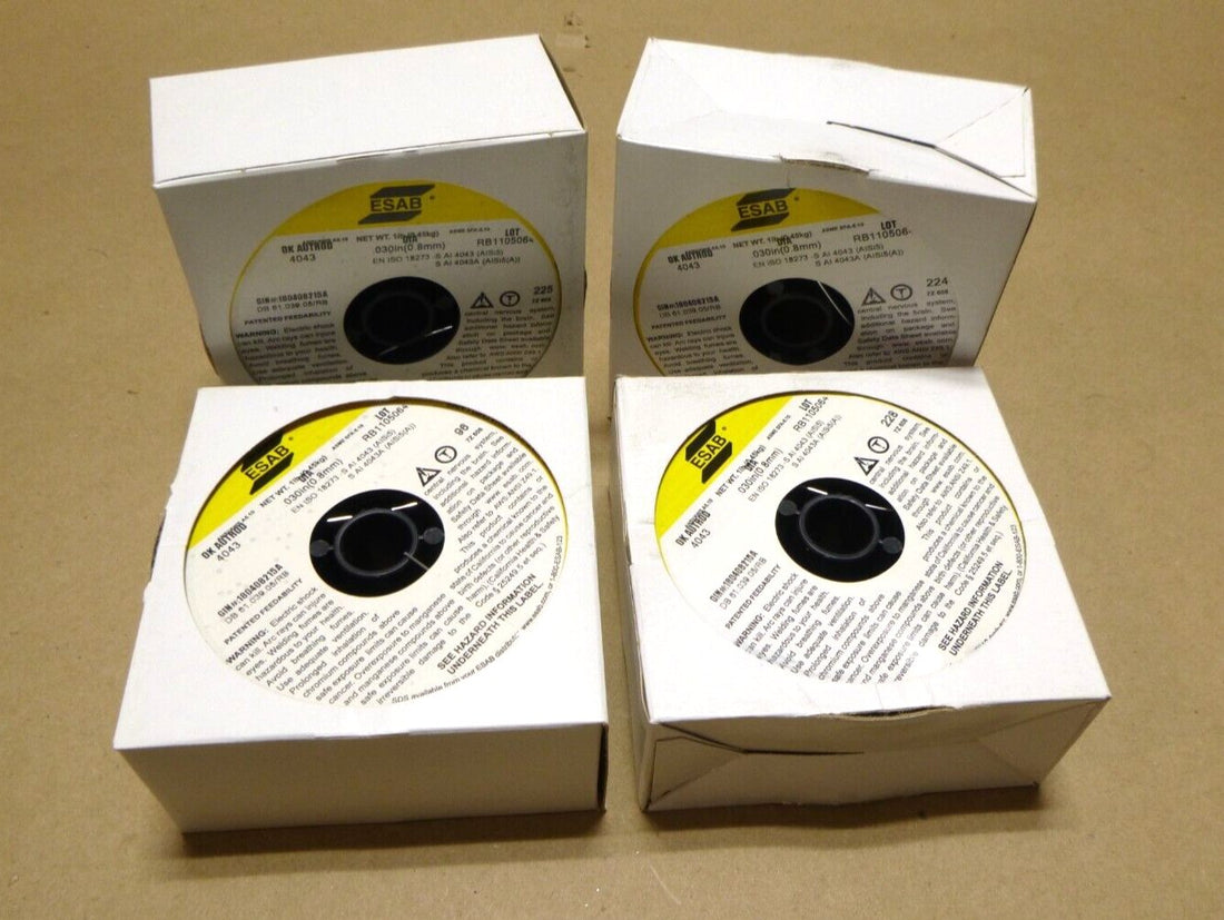 (4x) ESAB 180408215A, WIRE, MIG, ALUMINUM, 4043, 0.8MM (0.030) 1LB SPOOL | Industrial MRO Replacement Parts, Manufacturing Machine Parts &amp; Components, Heavy Equipment Parts Supplier