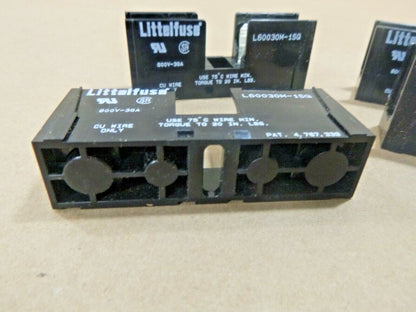 4x New Littelfuse L60030M-1SQ Midget Fuse Block 30 Amp 600 Volt AC/DC (Lot of 4) | Electrical MRO Replacement Parts &amp; Components and Commercial Electrical Supplies Company