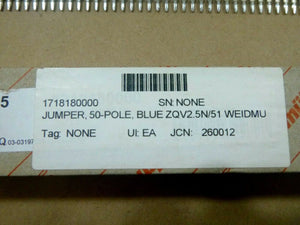 5 Pack Weidmuller 50 Position Cross Connection Jumper Flat Pins 171818000 Blue - Royal Equipment Weidmuller