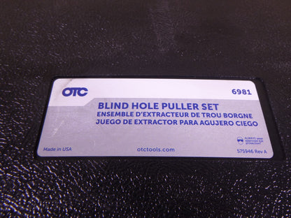USED OTC 6981 Blind Hole Puller Set (Made In USA) *Missing 1 Piece* | Industrial MRO Tools and Replacement Industrial Equipment Components