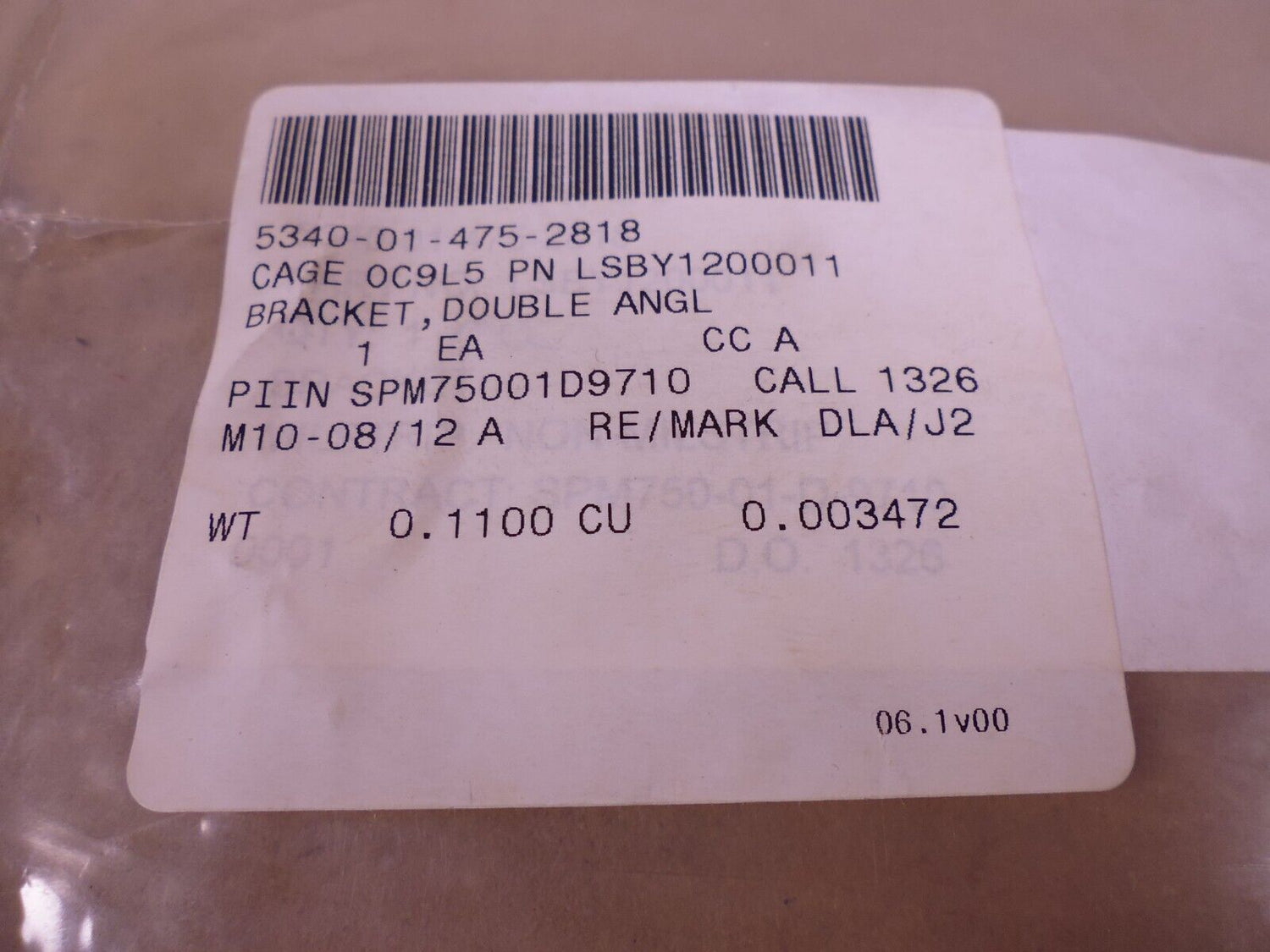 (3x) General Dynamics LSBY1200011 Double Angle Bracket M1A2 , 5340-01-475-2818 | Replacement Truck Parts, Trailer Accessories, Automobile Supplies, Car Parts &amp; Accessories