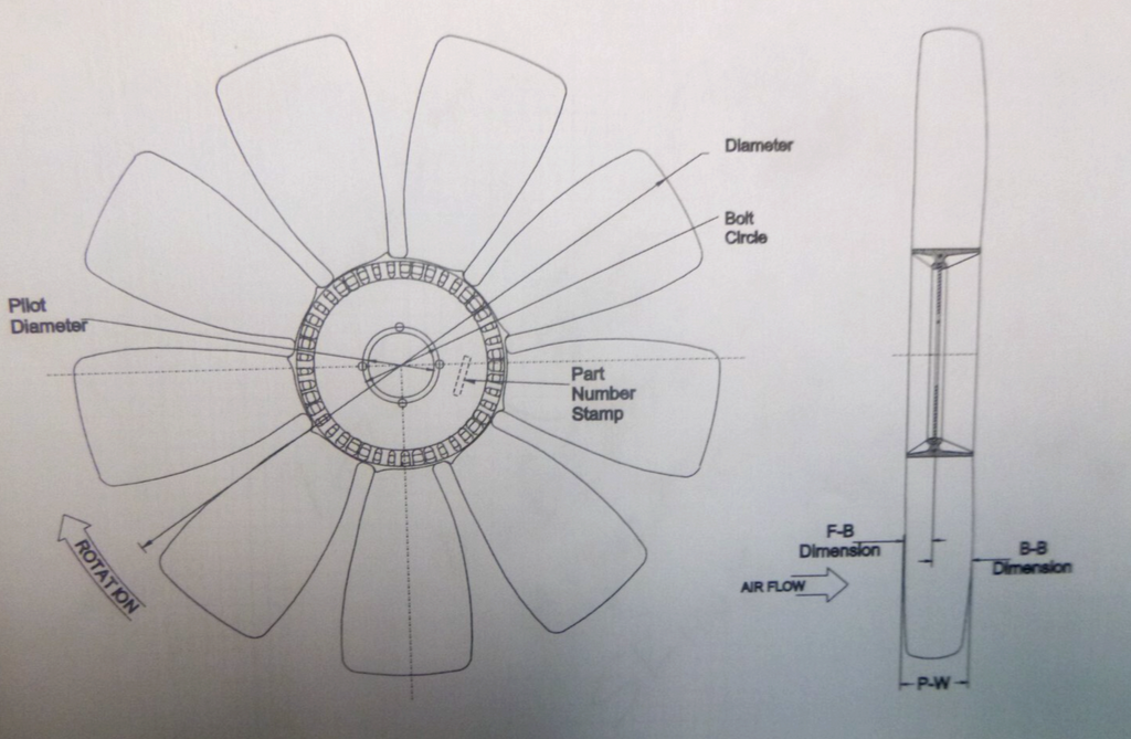 Borg Warner 4735-38825-71 Kysair fan p=1 d=20 bc=1.97 - 2.36 use ah (20" x 3") | Replacement Truck Parts, Trailer Accessories, Automobile Supplies, Car Parts & Accessories