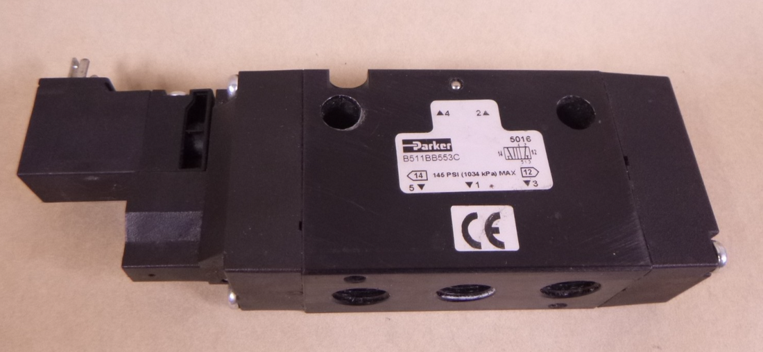 Parker B511BB553C Pneumatic Solenoid Valve 145 PSI , 115/120V, 1.6VA, P2E-KV31P