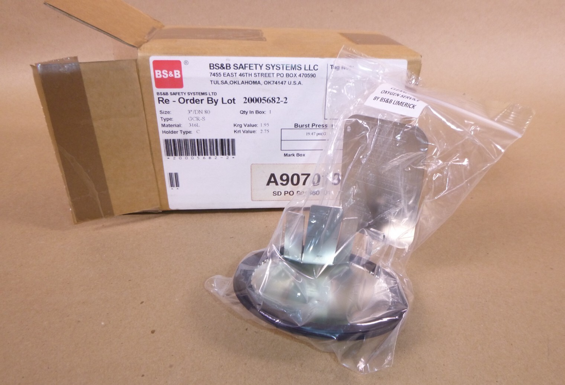 BS&amp;B SAFETY SYSTEMS 3" / DN80 TYPE GCR-S RUPTURE DISC EPDM-B 316L, 20005682-2 | Industrial MRO Replacement Parts, Manufacturing Machine Parts &amp; Components, Heavy Equipment Parts Supplier