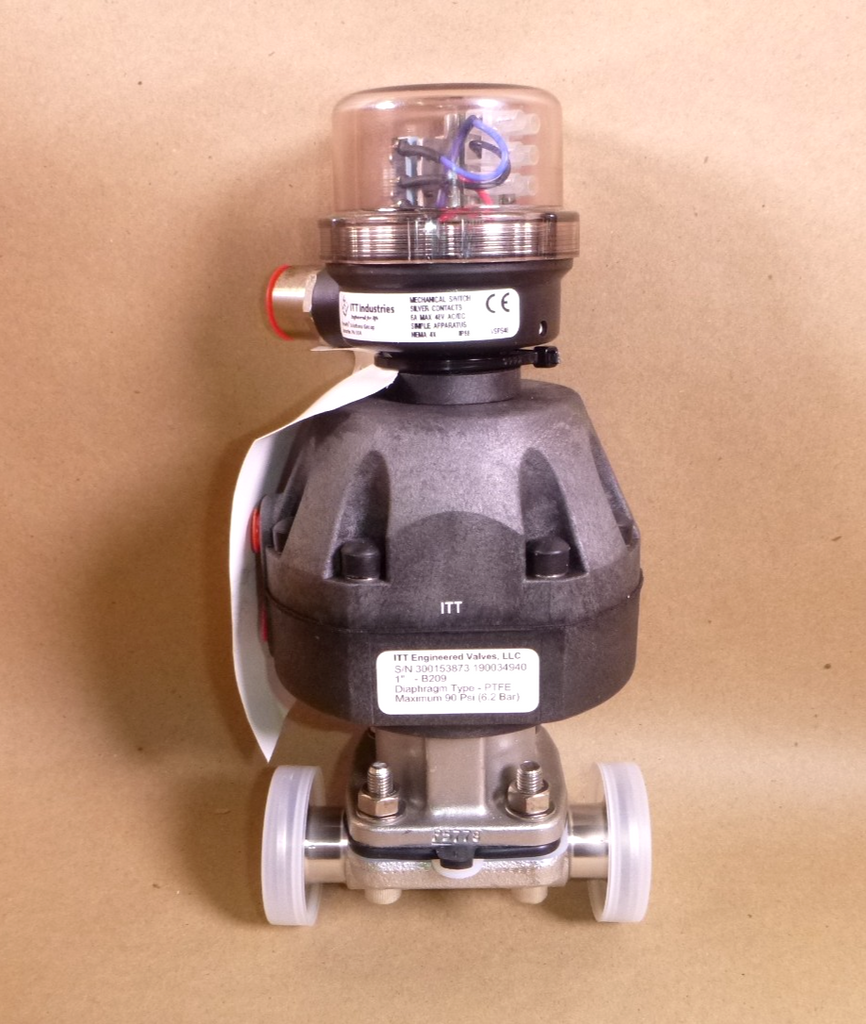 1" ITT Pneumatic Actuator 90psi B209 W/Tri-Clamp Connection & Mechanical Switch | Electrical MRO Replacement Parts & Components and Commercial Electrical Supplies Company