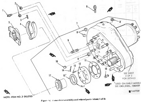 M60 M60A1 Final Drive Assembly Quick Disconnect Flange 7379233 2520-00-737-9233 | Replacement Truck Parts, Trailer Accessories, Automobile Supplies, Car Parts & Accessories