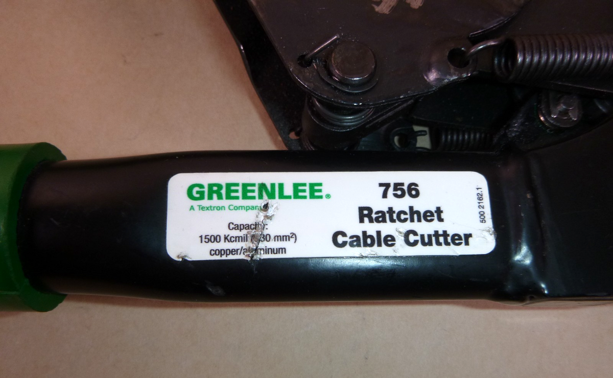 Greenlee 756 Ratchet Cable Cutter, Heavy-Duty, 2" Jaw, 1500 KCMIL, 27.5" OAL | Industrial MRO Tools and Replacement Industrial Equipment Components