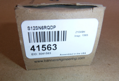 Banner Engineering S12SN6RQDP Photoelectric Sensor 10-30VDC 100mA 41563