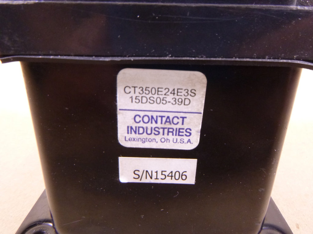 *USED - TOP PLATE DAMAGED* Contact Industries CT350E-24E3S Relay Power Contactor , 350A 3 Pole 24VDC | Electrical MRO Replacement Parts & Components and Commercial Electrical Supplies Company
