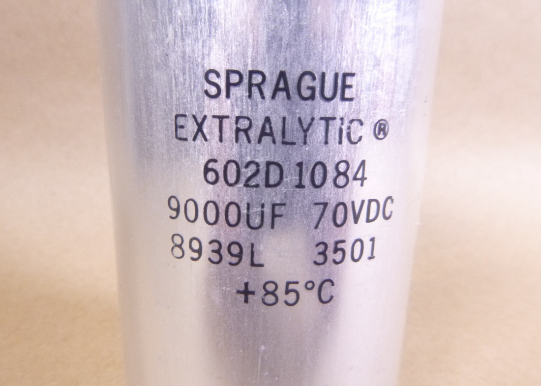 Sprague 70 Vdc Electrolytic Aluminum Capacitor 9000mfd 9000uf, 2-1/2" x 5" Tall | Electrical MRO Replacement Parts &amp; Components and Commercial Electrical Supplies Company