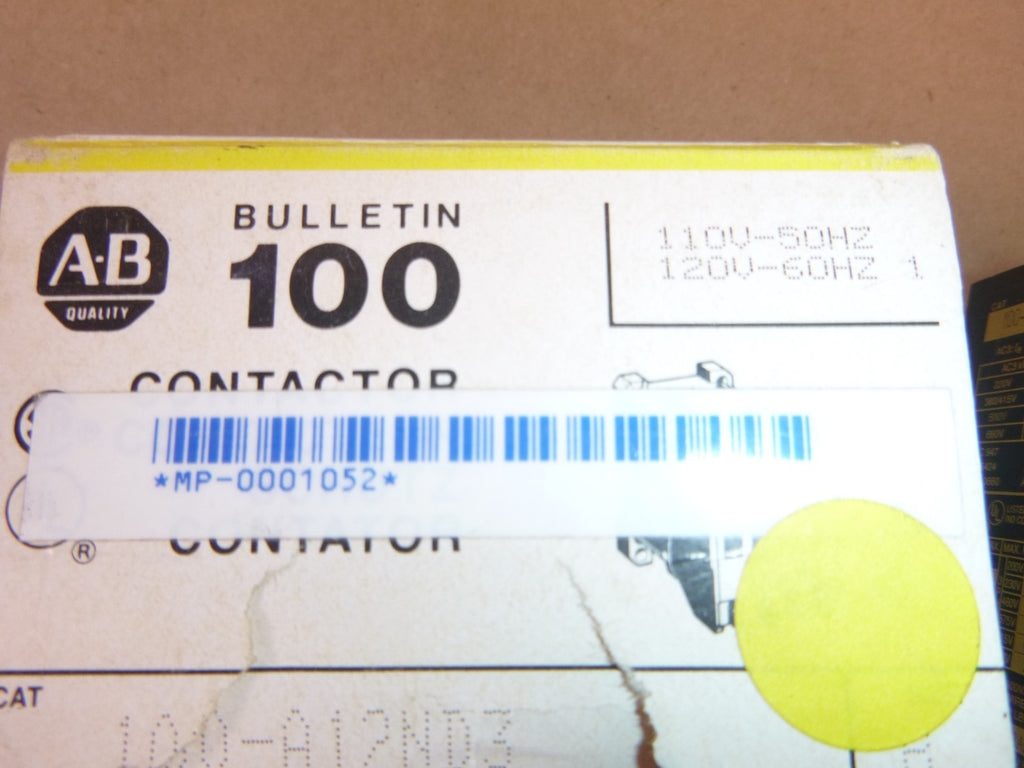 Allen Bradley Contactor 100-A12ND3 Series B, 120 Volt Coil | Electrical MRO Replacement Parts & Components and Commercial Electrical Supplies Company
