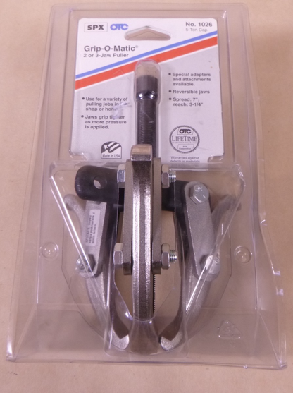 OTC 1026 Grip-O-Matic 2/3 Jaw Puller 7" Spread 3-1/4" Reach (5 Ton) Made in USA | Industrial MRO Tools and Replacement Industrial Equipment Components