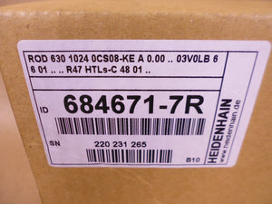 Heidenhain ROD 630 1024 0CS08-KE Encoder 684671-7R , 10.8V-26.4V , R47 HTLS-C | Industrial Electric Motors, Pumps & Parts