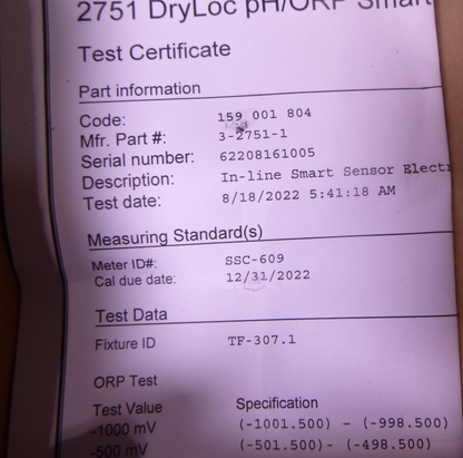 GF Signet 3-2751-1 DryLoc In-Line pH / ORP Smart Sensor , 159001804 | Electrical MRO Replacement Parts &amp; Components and Commercial Electrical Supplies Company