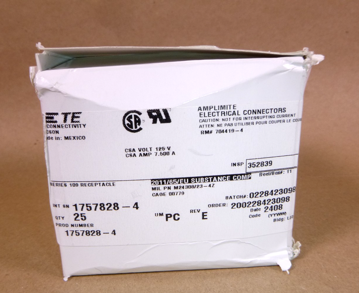 1757828-4 AMPLIMITE 37 Position, Receptacle, Cable-to-Board, Shell Size 4 (25pc) | Electrical MRO Replacement Parts &amp; Components and Commercial Electrical Supplies Company