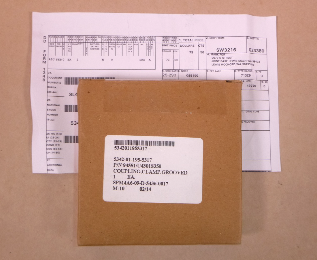 USGI Grooved Coupling Clamp 50065-350, BACC10AU350, U4301S-350, 5342-01-195-5317 | Industrial MRO Replacement Parts, Manufacturing Machine Parts &amp; Components, Heavy Equipment Parts Supplier