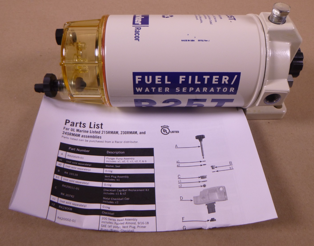 245R10 Parker Racor OEM R25T Fuel Filter Water Separator , 200 Series, 45 GPH | Replacement Truck Parts, Trailer Accessories, Automobile Supplies, Car Parts &amp; Accessories