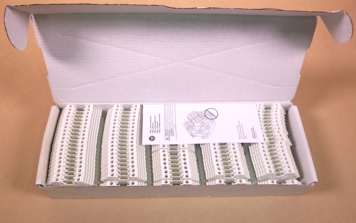 1492-J3-W Allen-Bradley 2-1/2 mm Standard Terminal Block - White - Box of 100