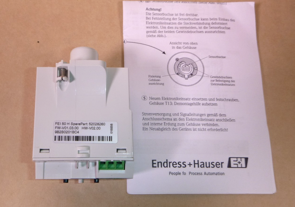 FEI50H Endress+Hauser Electronic Insert 52028260 Version FW V01.03.00 HW-V02.00