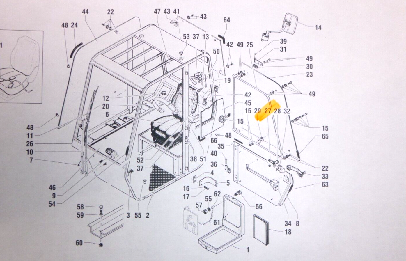 Terex TX51-19M Telehandler Upper Door Lock Handle Genie 641019, 2540-01-495-7567 | Replacement Truck Parts, Trailer Accessories, Automobile Supplies, Car Parts &amp; Accessories