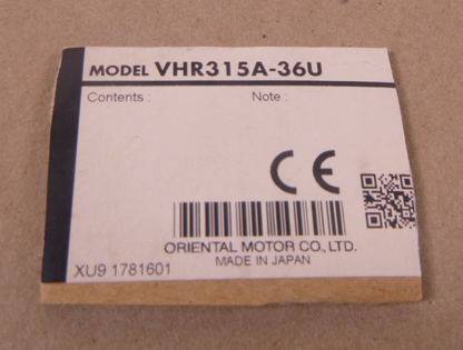 VHR315A-36U Oriental Motor Reversible Gearmotor 15W 1/50HP 36:1 110/115V | Industrial Electric Motors, Pumps &amp; Parts