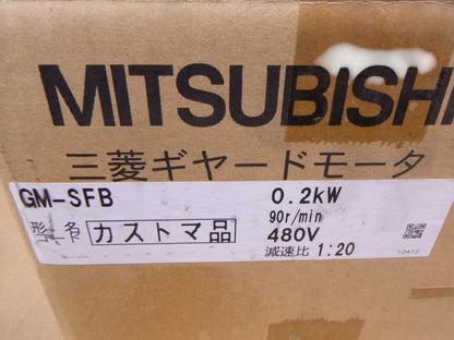 Mitsubishi GM-SFB Gear Motor 0.2kw 90r/min 480V 1:20 Ratio 3-Phase 60Hz 0.56A | Industrial Electric Motors, Pumps &amp; Parts